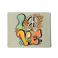 Peace Sign Love 60s 70s Costume Groovy Hippie Theme Party Mousepad