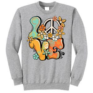 Peace Sign Love 60s 70s Costume Groovy Hippie Theme Party Sweatshirt