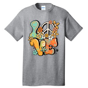 Peace Sign Love 60s 70s Costume Groovy Hippie Theme Party Tall T-Shirt