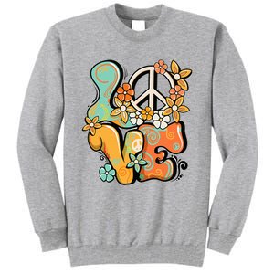 Peace Sign Love 60s 70s Costume Groovy Hippie Theme Party Tall Sweatshirt