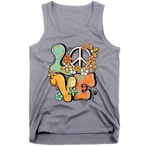 Peace Sign Love 60s 70s Costume Groovy Hippie Theme Party Tank Top