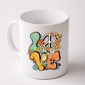 Peace Sign Love 60s 70s Costume Groovy Hippie Theme Party Coffee Mug