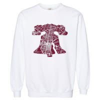 Philadelphia Street Map Liberty Bell Vintage Maroon P.Hilly Garment-Dyed Sweatshirt