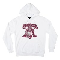 Philadelphia Street Map Liberty Bell Vintage Maroon P.Hilly Hoodie