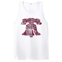 Philadelphia Street Map Liberty Bell Vintage Maroon P.Hilly PosiCharge Competitor Tank