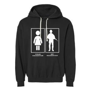 Proud Soldier Mom Dad Your Daughter My Daughter Military Garment-Dyed Fleece Hoodie