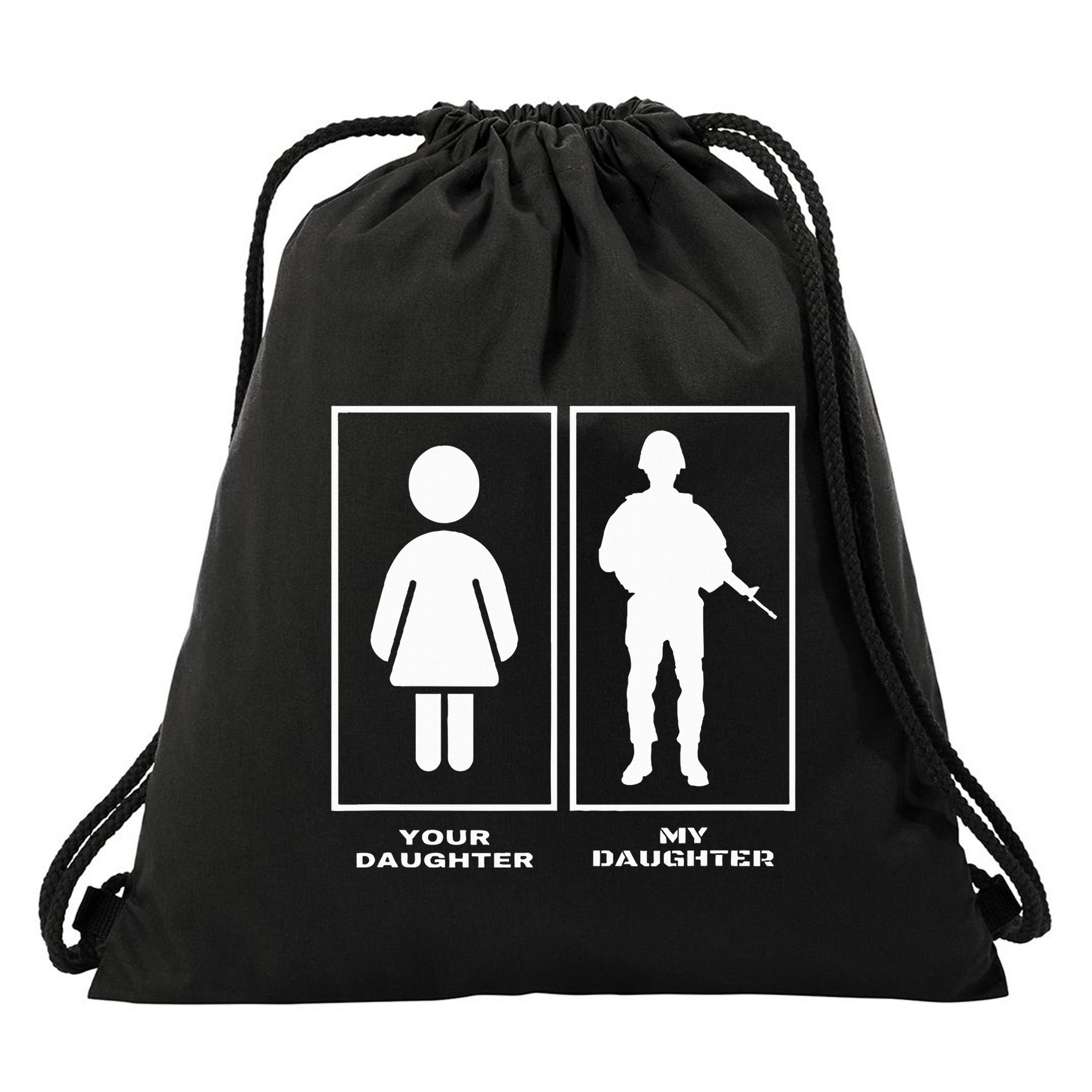 Proud Soldier Mom Dad Your Daughter My Daughter Military Drawstring Bag