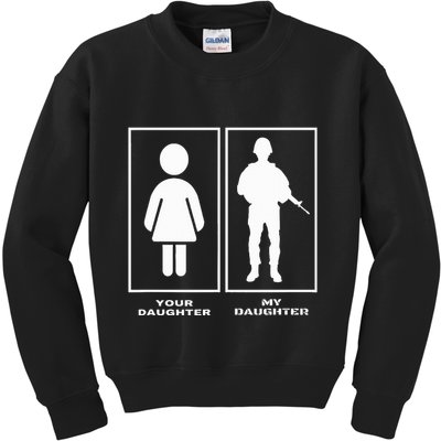 Proud Soldier Mom Dad Your Daughter My Daughter Military Kids Sweatshirt