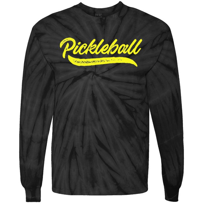 Pickleball Squad Match Retro Vintage Pickleball Tie-Dye Long Sleeve Shirt