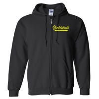 Pickleball Squad Match Retro Vintage Pickleball Full Zip Hoodie