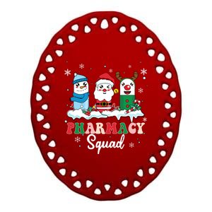 Pharmacy Squad Medicine Pills With Santa Snow Reindeer Meaningful Gift Ceramic Oval Ornament