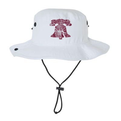 Philadelphia Street Map Liberty Bell Vintage Maroon Legacy Cool Fit Booney Bucket Hat