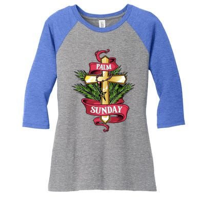 Palm Sunday Meaningful Gift Women's Tri-Blend 3/4-Sleeve Raglan Shirt