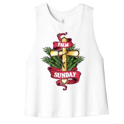 Palm Sunday Meaningful Gift Women's Racerback Cropped Tank