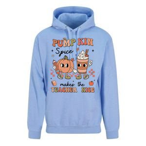 Pumpkin Spice Makes Teacher Nice Retro Teacher Thanksgiving Unisex Surf Hoodie