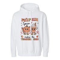 Pumpkin Spice Makes Teacher Nice Retro Teacher Thanksgiving Garment-Dyed Fleece Hoodie