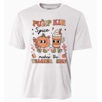 Pumpkin Spice Makes Teacher Nice Retro Teacher Thanksgiving Cooling Performance Crew T-Shirt