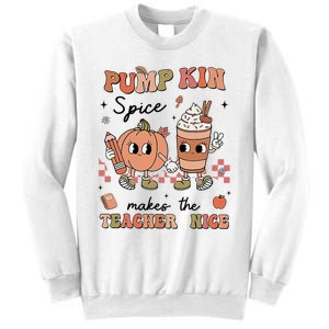 Pumpkin Spice Makes Teacher Nice Retro Teacher Thanksgiving Sweatshirt