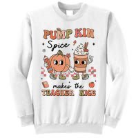 Pumpkin Spice Makes Teacher Nice Retro Teacher Thanksgiving Sweatshirt