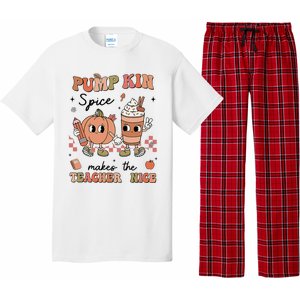 Pumpkin Spice Makes Teacher Nice Retro Teacher Thanksgiving Pajama Set