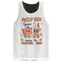 Pumpkin Spice Makes Teacher Nice Retro Teacher Thanksgiving Mesh Reversible Basketball Jersey Tank