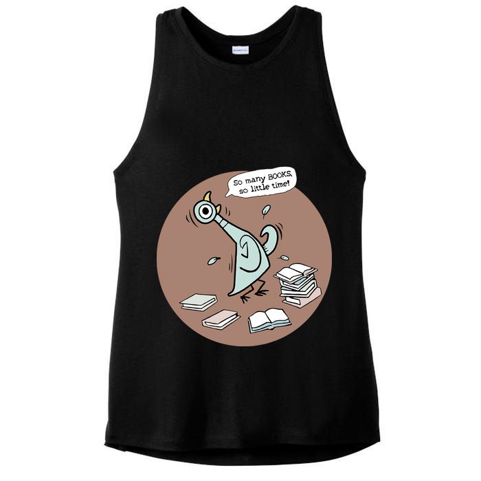 Pigeon So Many Books So Little Time It's Good Day To Read Book Piggie Gerald Ladies PosiCharge Tri-Blend Wicking Tank