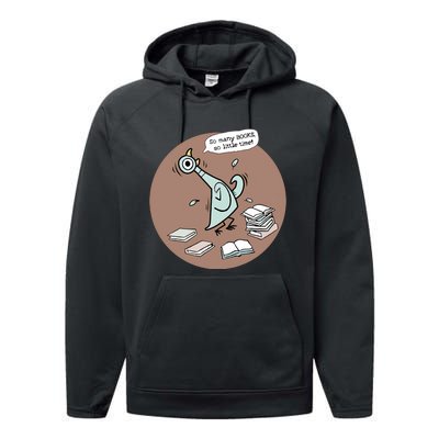 Pigeon So Many Books So Little Time It's Good Day To Read Book Piggie Gerald Performance Fleece Hoodie