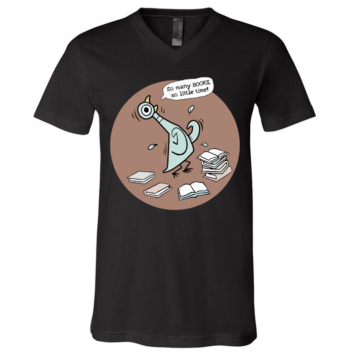 Pigeon So Many Books So Little Time It's Good Day To Read Book Piggie Gerald V-Neck T-Shirt