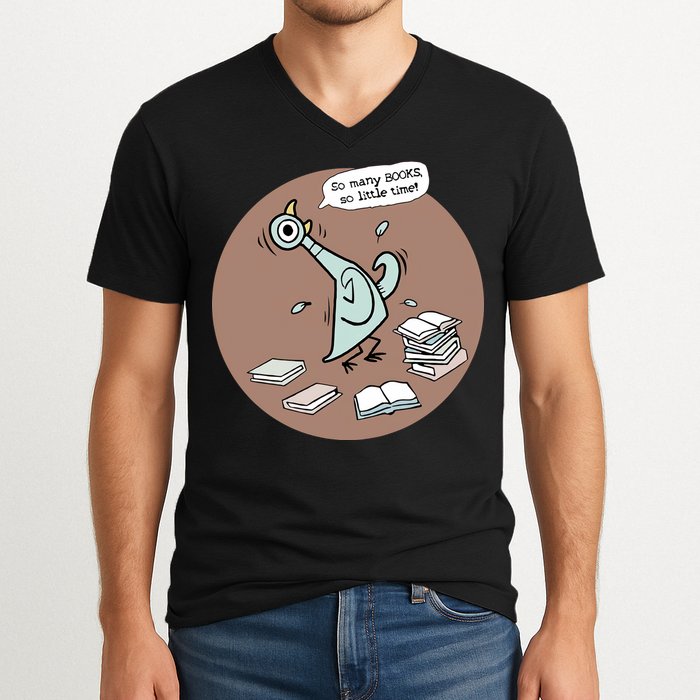Pigeon So Many Books So Little Time It's Good Day To Read Book Piggie Gerald V-Neck T-Shirt
