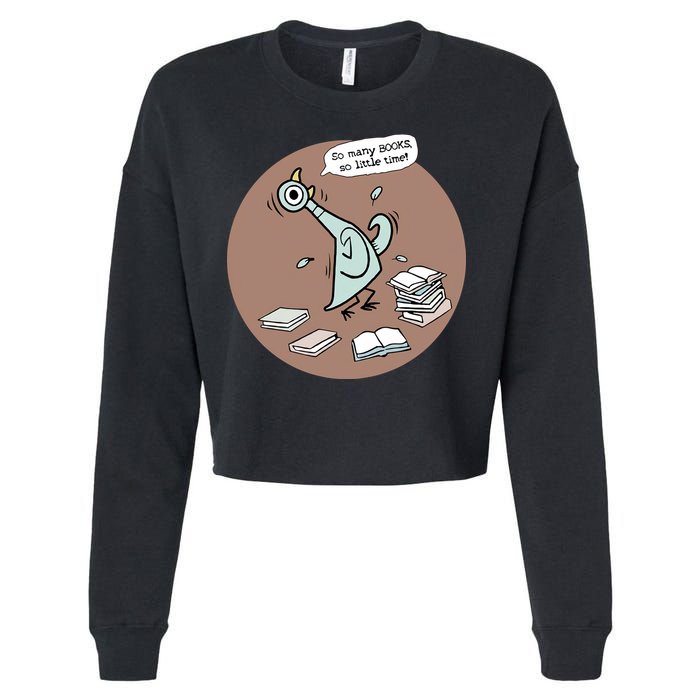 Pigeon So Many Books So Little Time It's Good Day To Read Book Piggie Gerald Cropped Pullover Crew