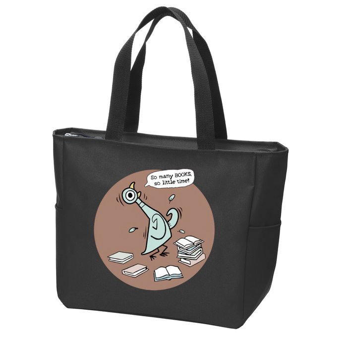 Pigeon So Many Books So Little Time It's Good Day To Read Book Piggie Gerald Zip Tote Bag
