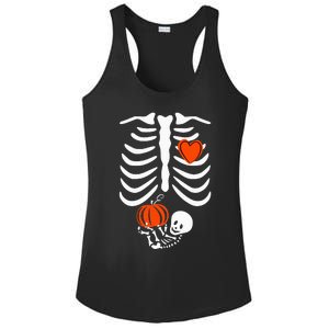 Pregnant Skeleton Mom Halloween Pregnancy Baby Announcement Ladies PosiCharge Competitor Racerback Tank