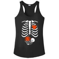 Pregnant Skeleton Mom Halloween Pregnancy Baby Announcement Ladies PosiCharge Competitor Racerback Tank