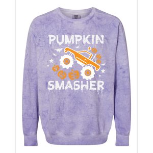 Pumpkin Smasher Monster Truck Halloween Gift Colorblast Crewneck Sweatshirt