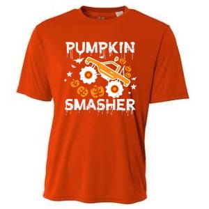 Pumpkin Smasher Monster Truck Halloween Gift Cooling Performance Crew T-Shirt