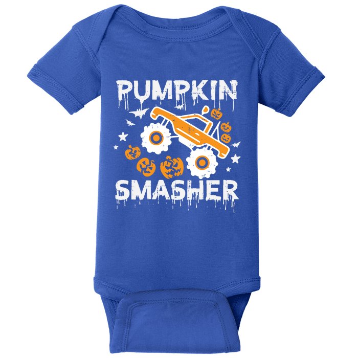 Pumpkin Smasher Monster Truck Halloween Gift Baby Bodysuit