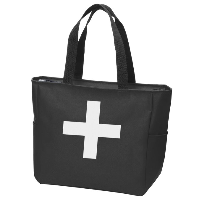 Plus Sign + Matching Alphabet, Numbers, And Symbols Math Zip Tote Bag