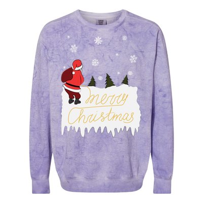 Peeing Santa Merry Christmas Ugly Christmas Xmas Great Gift Colorblast Crewneck Sweatshirt