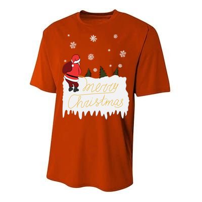 Peeing Santa Merry Christmas Ugly Christmas Xmas Great Gift Performance Sprint T-Shirt