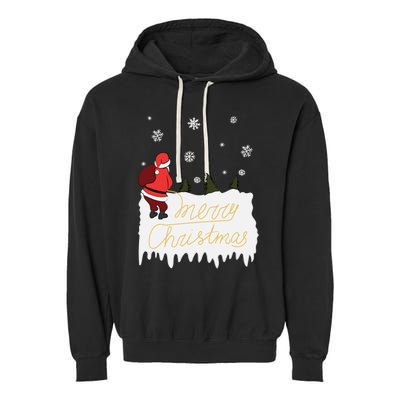 Peeing Santa Merry Christmas Ugly Christmas Xmas Great Gift Garment-Dyed Fleece Hoodie