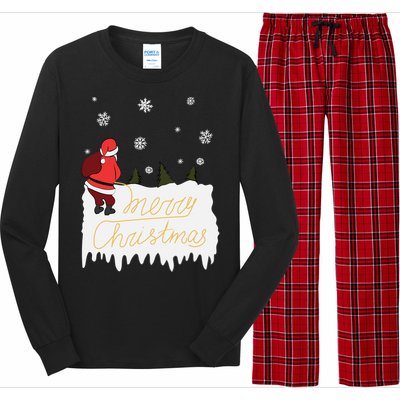 Peeing Santa Merry Christmas Ugly Christmas Xmas Great Gift Long Sleeve Pajama Set