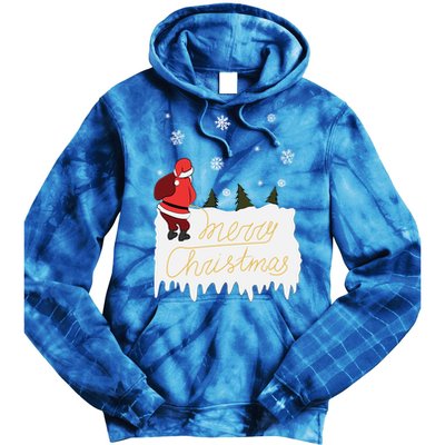 Peeing Santa Merry Christmas Ugly Christmas Xmas Great Gift Tie Dye Hoodie