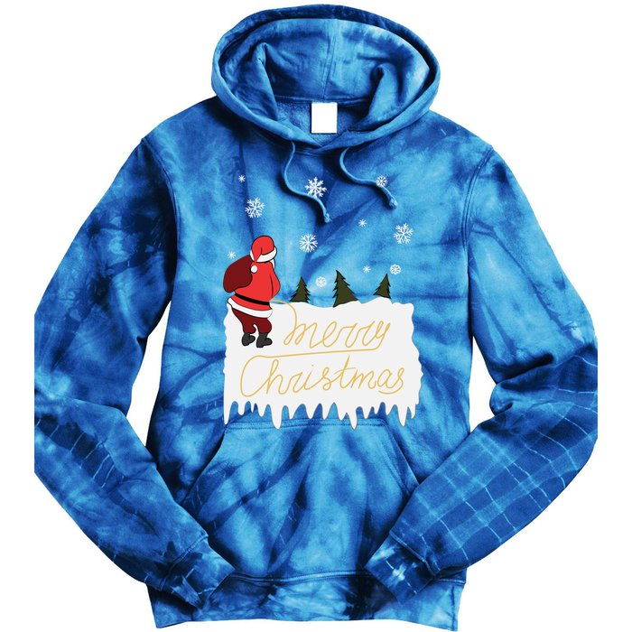 Peeing Santa Merry Christmas Ugly Christmas Xmas Great Gift Tie Dye Hoodie