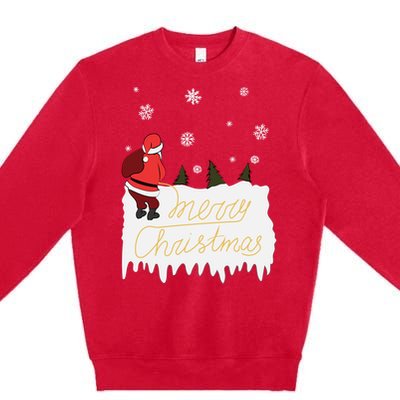 Peeing Santa Merry Christmas Ugly Christmas Xmas Great Gift Premium Crewneck Sweatshirt