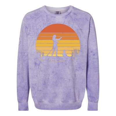 Paddle Surf Mother And Child Sunset Colorblast Crewneck Sweatshirt