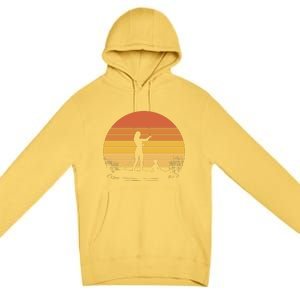 Paddle Surf Mother And Child Sunset Premium Pullover Hoodie