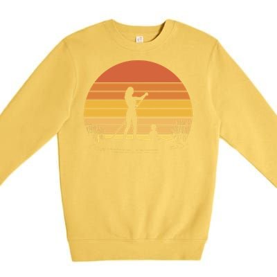 Paddle Surf Mother And Child Sunset Premium Crewneck Sweatshirt