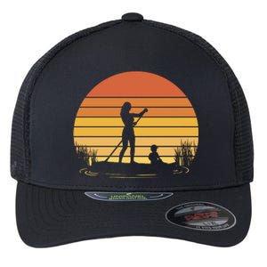 Paddle Surf Mother And Child Sunset Flexfit Unipanel Trucker Cap