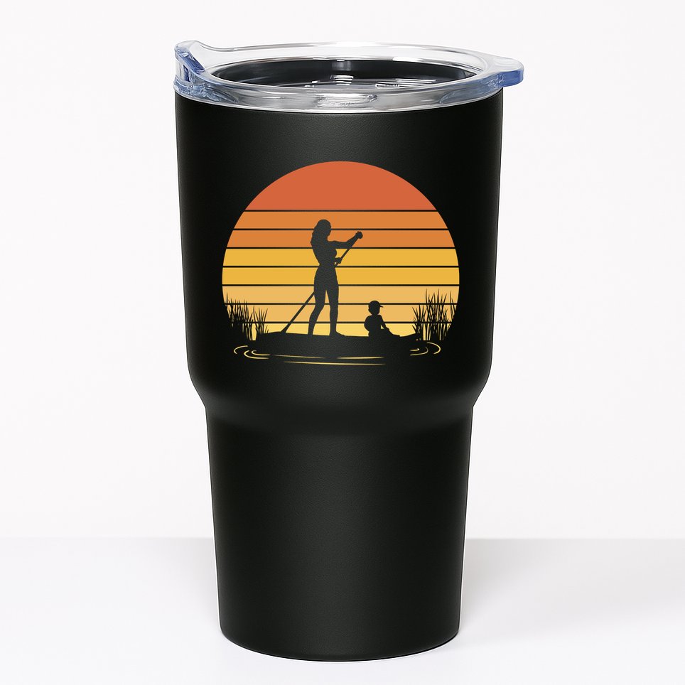 Paddle Surf Mother And Child Sunset Tumbler