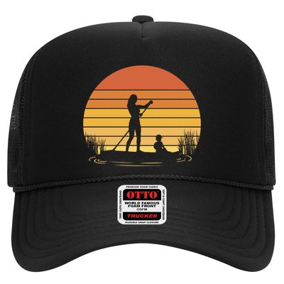Paddle Surf Mother And Child Sunset Trucker Hat